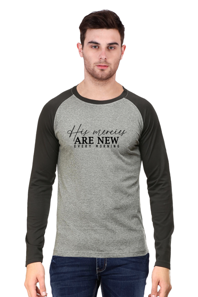 His mercies are new every morning, Raglan t-shirt