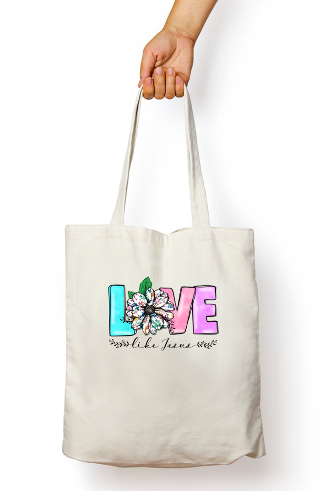 Love like jesus, tote bag