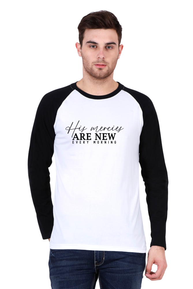 His mercies are new every morning, Raglan t-shirt