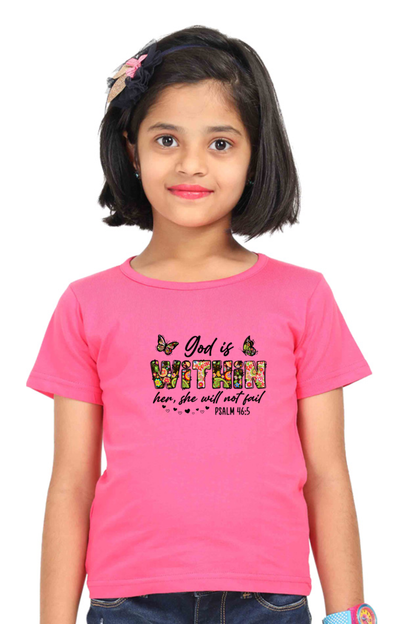 God is within her, girl's t-shirt