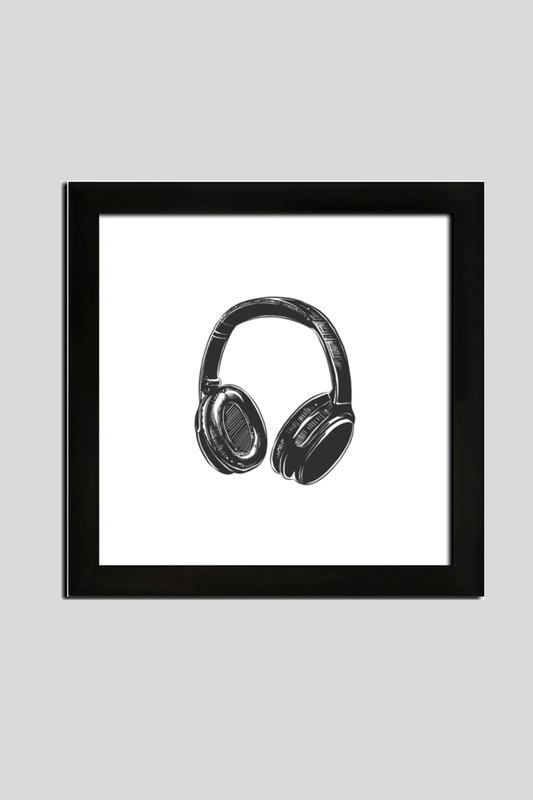 Headphones, 12x12 Frame Poster