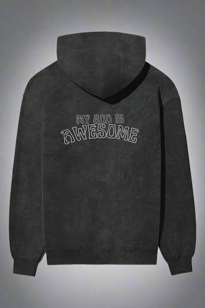 My God is awesome, Acid Washed Christian Hoodie