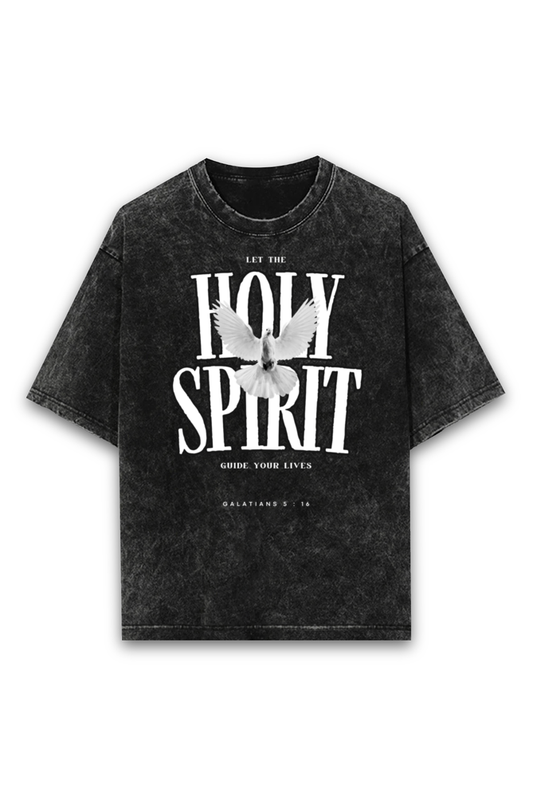 Let the holy spirt guide your lives , Acid washed oversized t-shirt