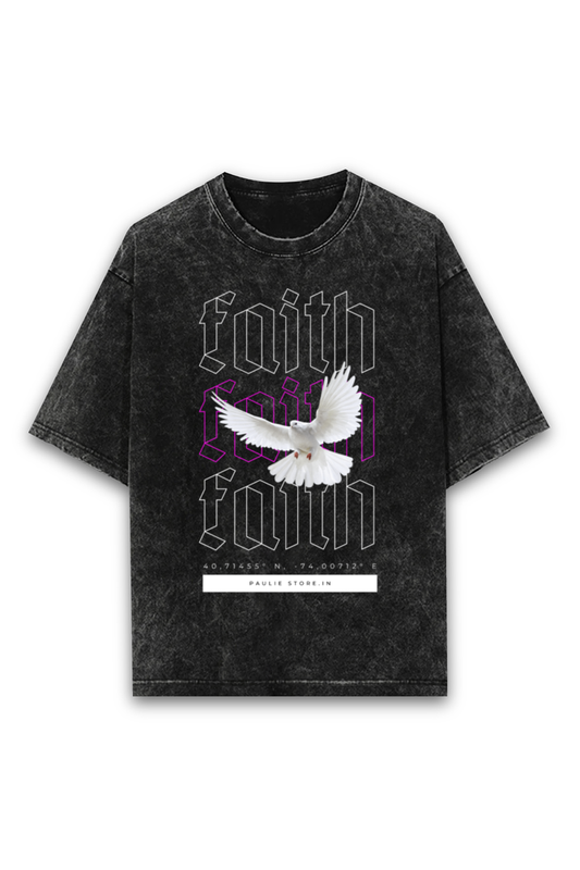 Faith, Acid washed oversized T-shirt