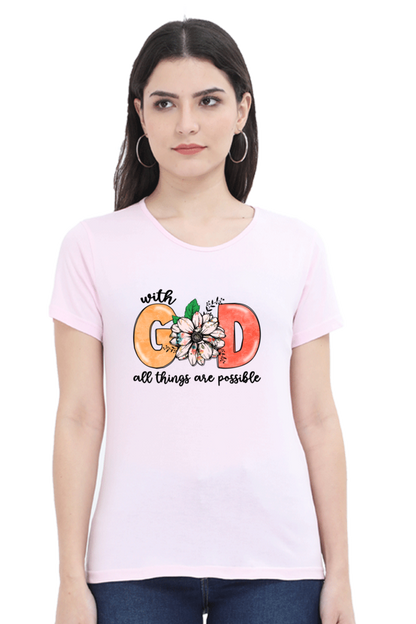 With God all things are possible, Women's t-shirt