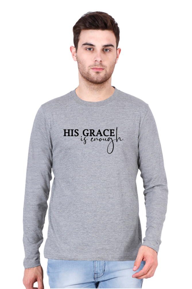 His grace is enough, full sleeves t-shirt