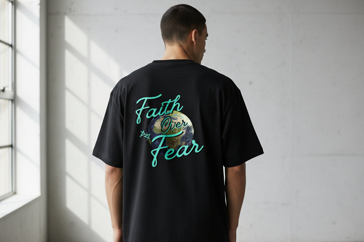 Faith Over Fear – Unisex Oversized Christian T-Shirt
