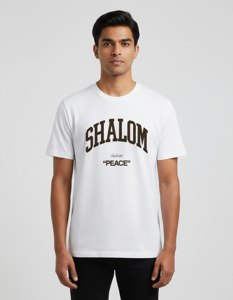 Shalom Christian T Shirt – Unisex Classic Crew | Faith Based Christian Clothing Brand India