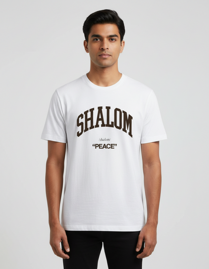 Shalom Christian T Shirt – Unisex Classic Crew | Faith Based Christian Clothing Brand India