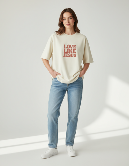 Love Like Jesus, Unisex Oversized Classic T-Shirt