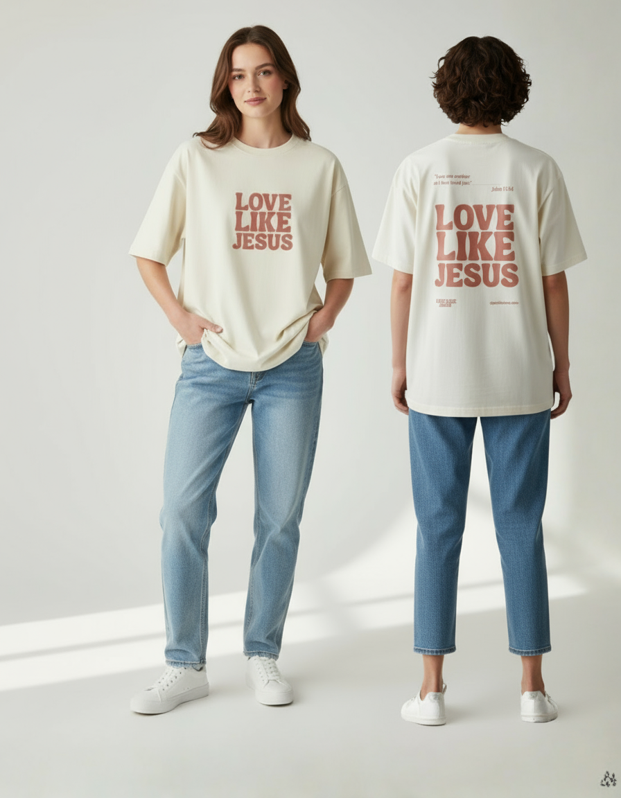 Love Like Jesus, Unisex Oversized Classic T-Shirt