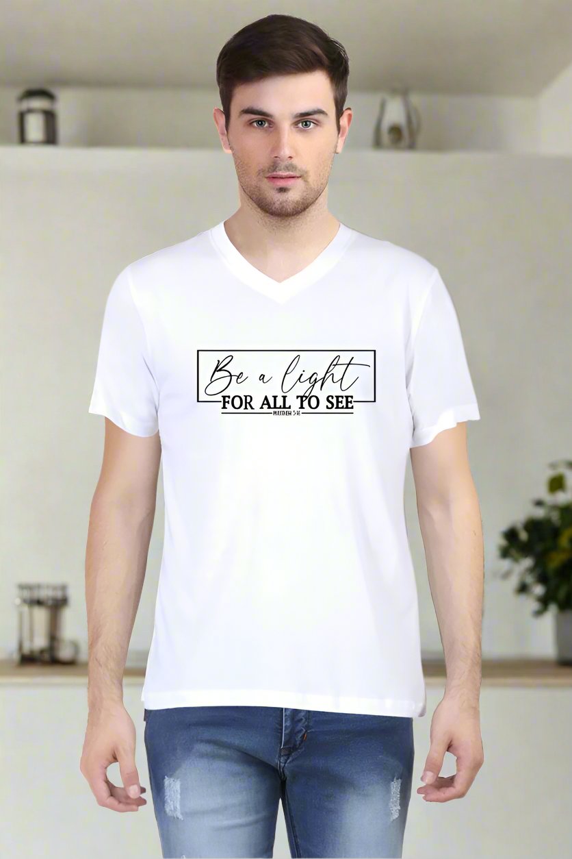 Be a light, V - neck t - shirt - paulie storePaulie store