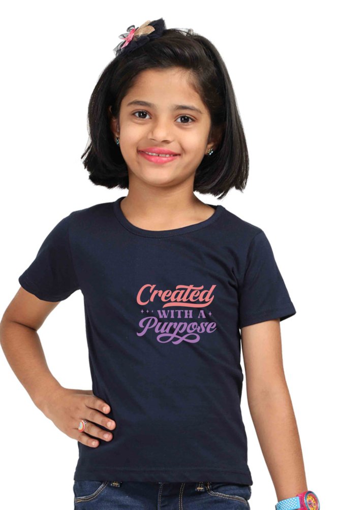 Created with a purpose, Girls t - shirt - paulie storePaulie store